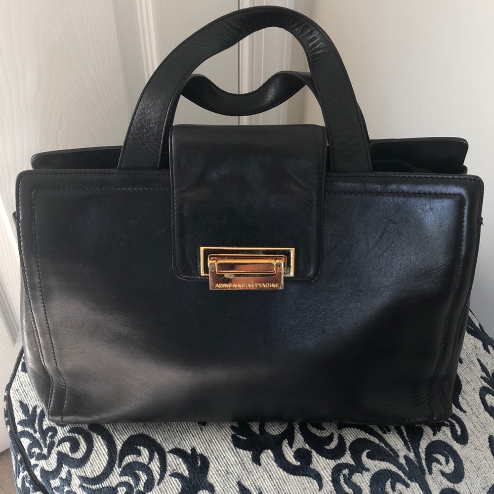 Adrienne Vittadini Purse Leather Gold Hardware